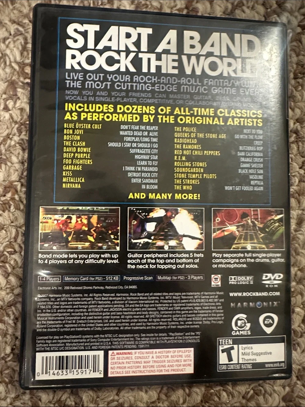 Sony PlayStation 2 Guitar Hero & Rock Band Games - Black and Blue
